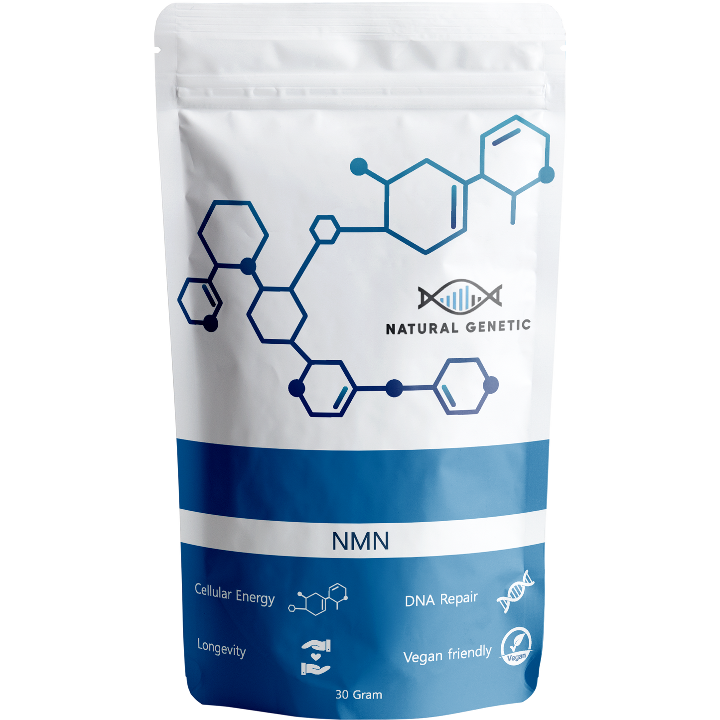 Natural Genetic®, NMN 30grame, 60portii x 500mg, puritate 99%