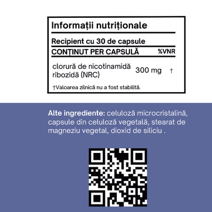 NAD+ NRC, 300mg, 30 capsule puritate 99% -  Natural Genetic®
